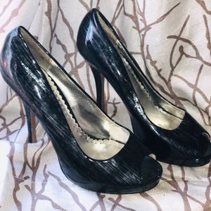 Black open toed heels